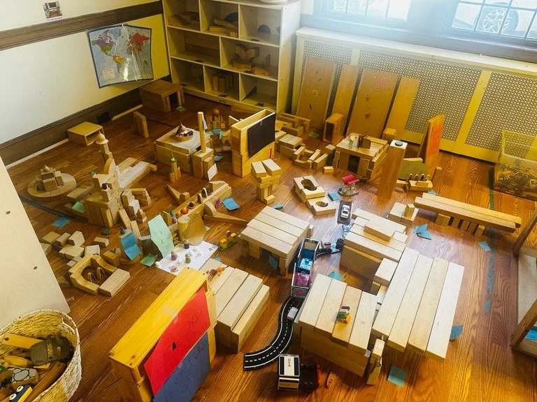 At Weekday, small-school learning means teachers can notice what captures children&rsquo;s attention and build meaningful academics from there. Last week in BK/K/1, a collaborative block project grew into Block City, complete with a library, school, 