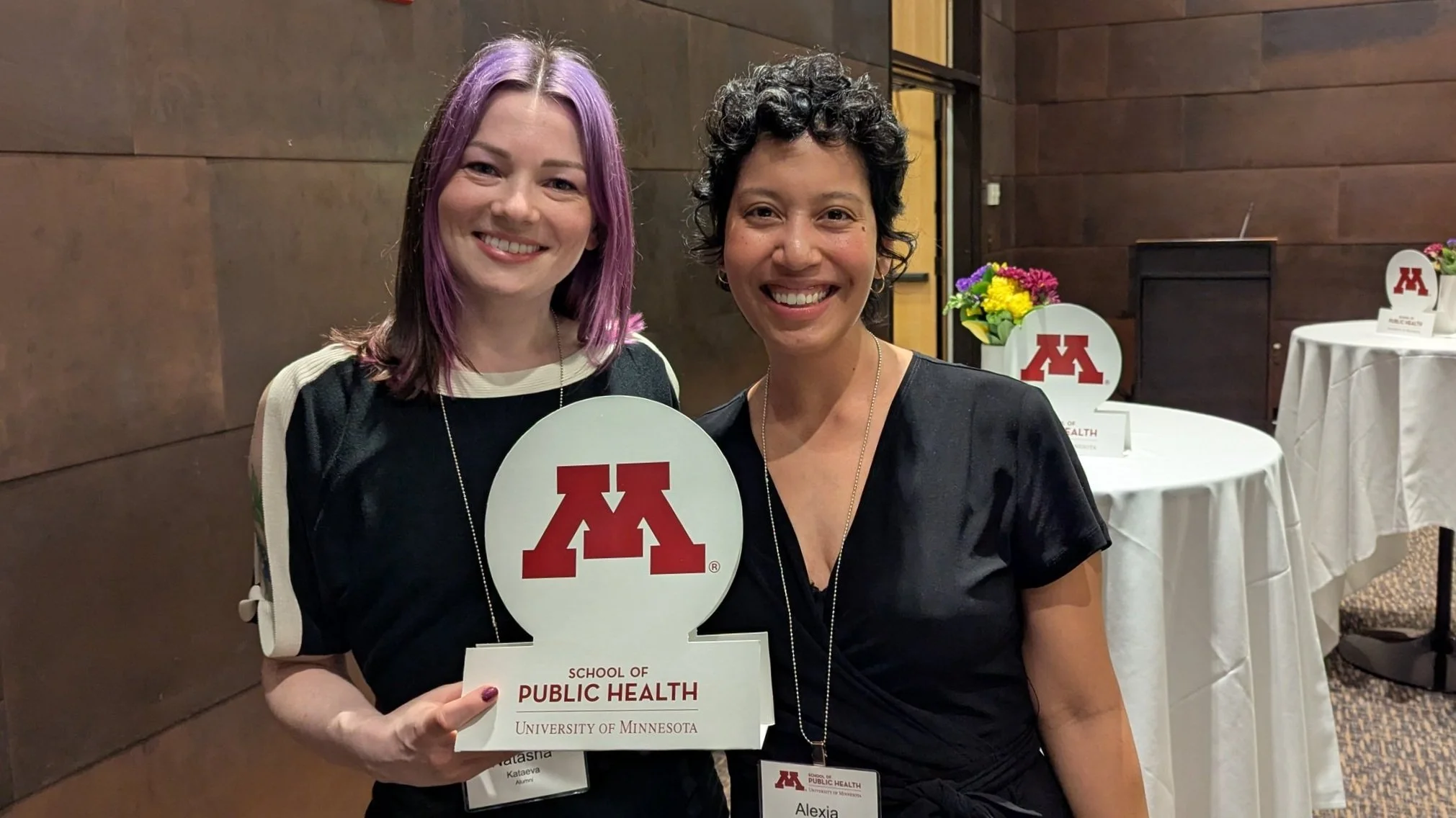 Natasha and Alexia at the University of Minnesota School of Public Health.