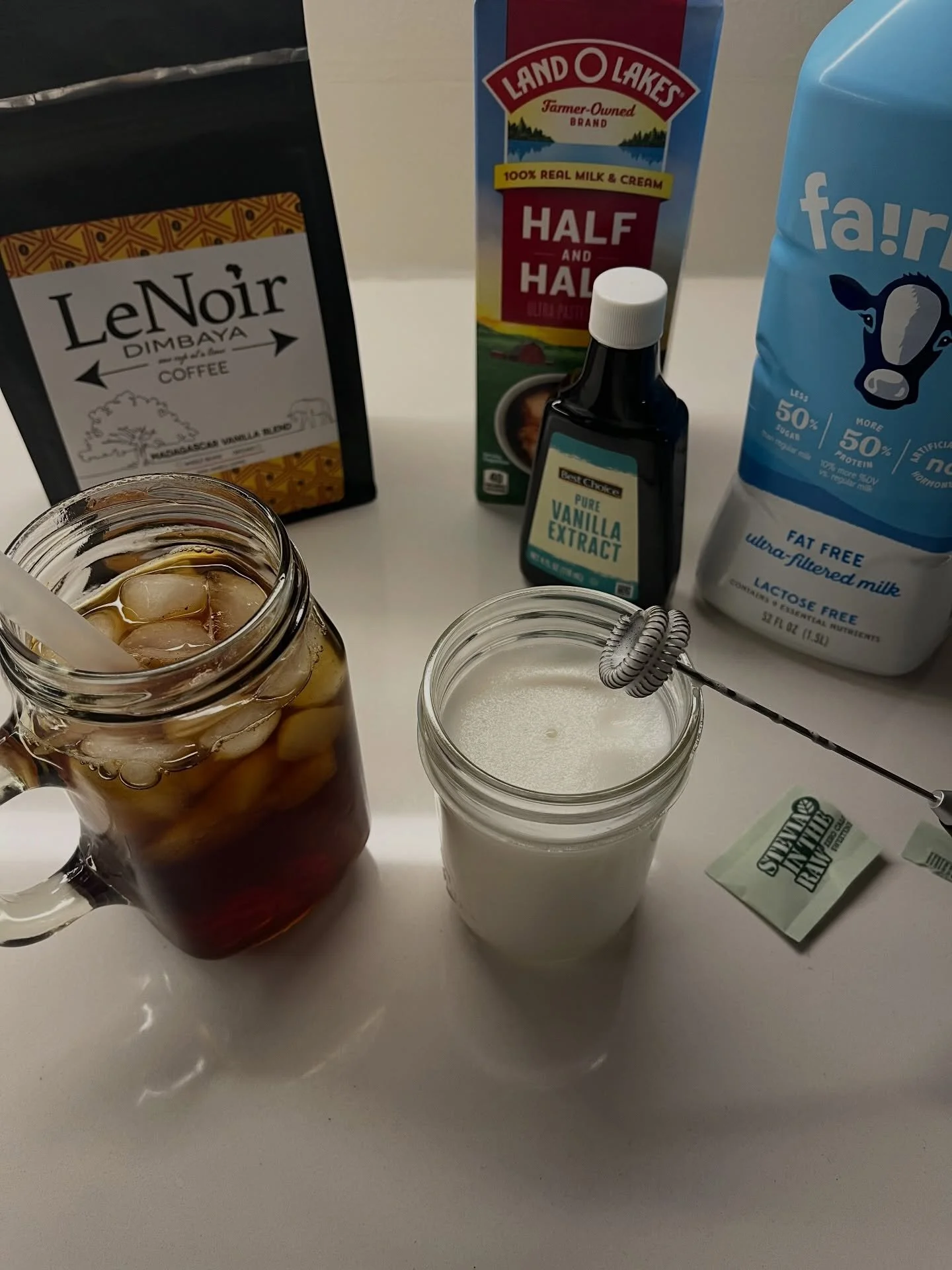 Mixing up a fancy coffee at home ✨ 
Cause this girl is missing her event coffees 🥺
Happy to report this one is also delicious 🥰
Thanks @lenoirdimbayacoffee for roasting awesome coffee beans! ☕️