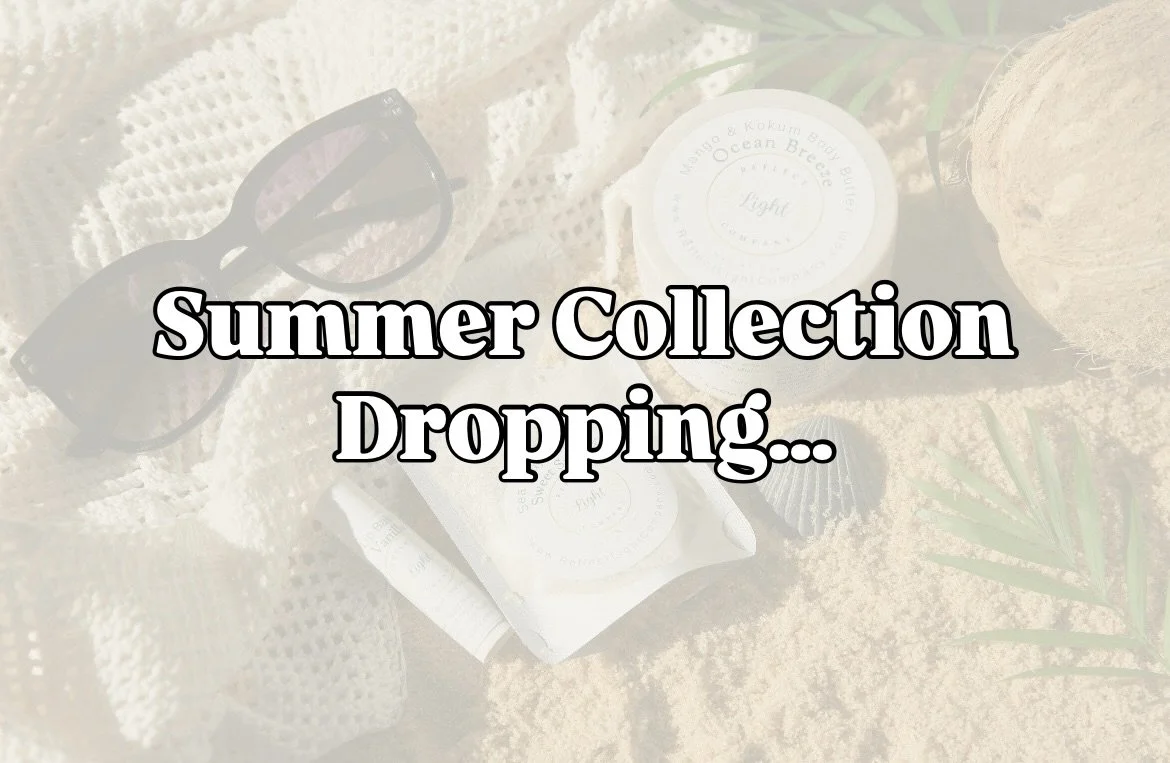 Our Summer Collection is dropping this Friday!!!! 🏝️
Set your reminders ⌚️ 

This collection includes these lovely scents:
Sunkissed Citrus 🍊☀️
Sweet Summer 🍉🍓
Ocean Breeze 🌊🐚

I know you&rsquo;ve been patiently waiting but they are almost here