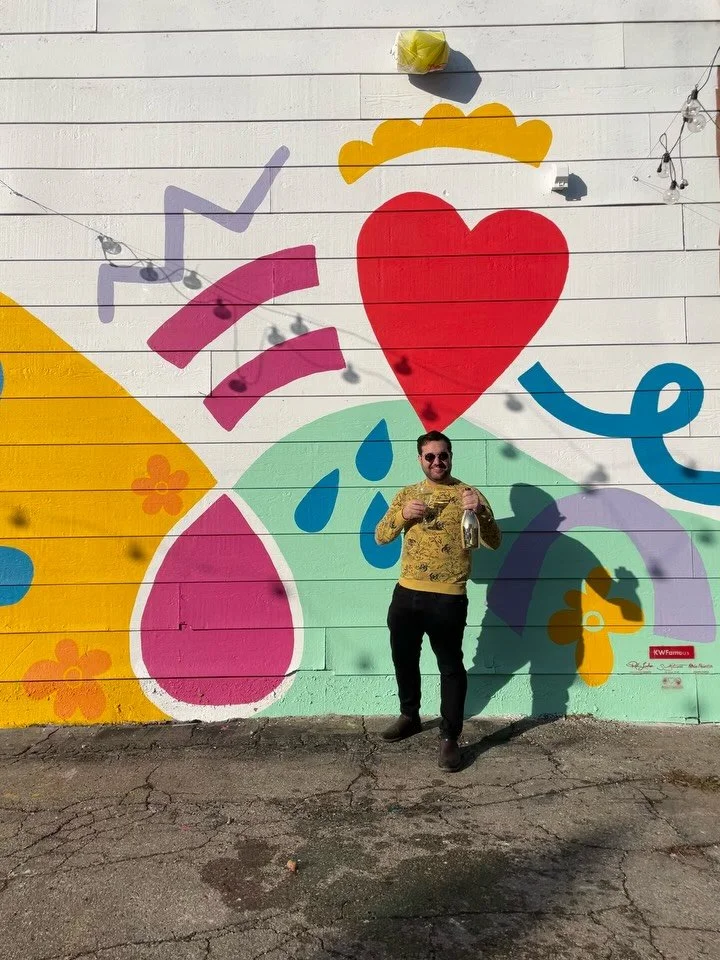 ✨the end of an era✨ for this mural.

In 2023, @kwfamous / @rlindner.design and @briepointer collaborated on a cutie little mural outside of the old location of @revivekaraoke in @uptownwaterloo ! It was a lot of fun to work *together* and bring some 