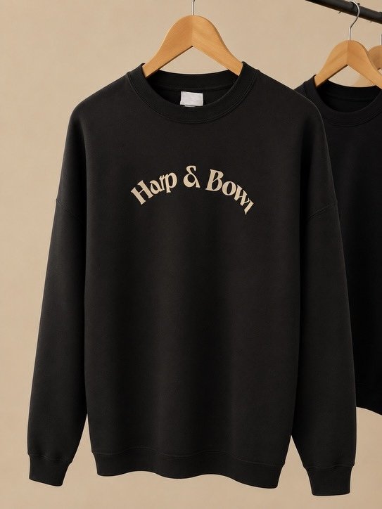 ONE OF ONE • Hand-Drawn Arch Logo Crewneck • XL Black
