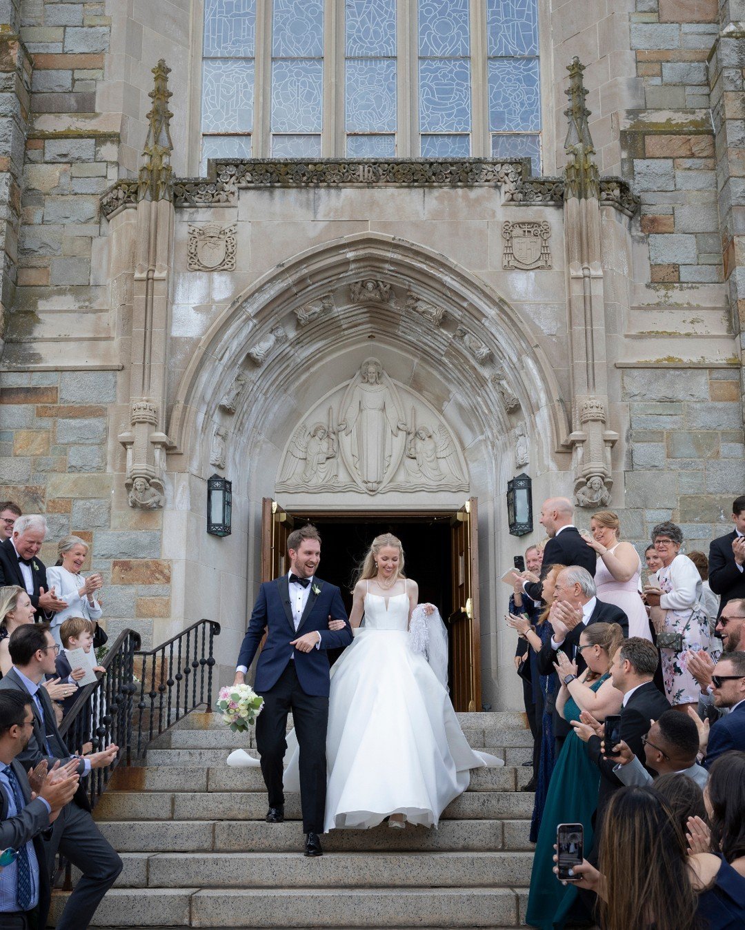 Leaving the chapel in style, hand in hand as you're newly married. What a feeling!!! 

I think it's moment's like these that are often so emotionally driven that we sort of black out a little . . . so many moments happen throughout your wedding day, 