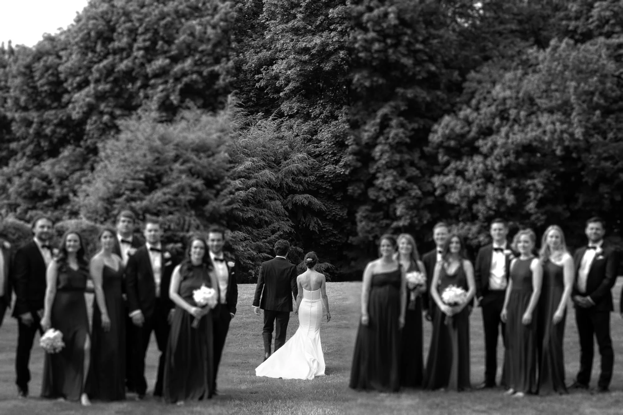 Black Tie Wedding Party Photos at Tappan Hill Mansion, New York.
