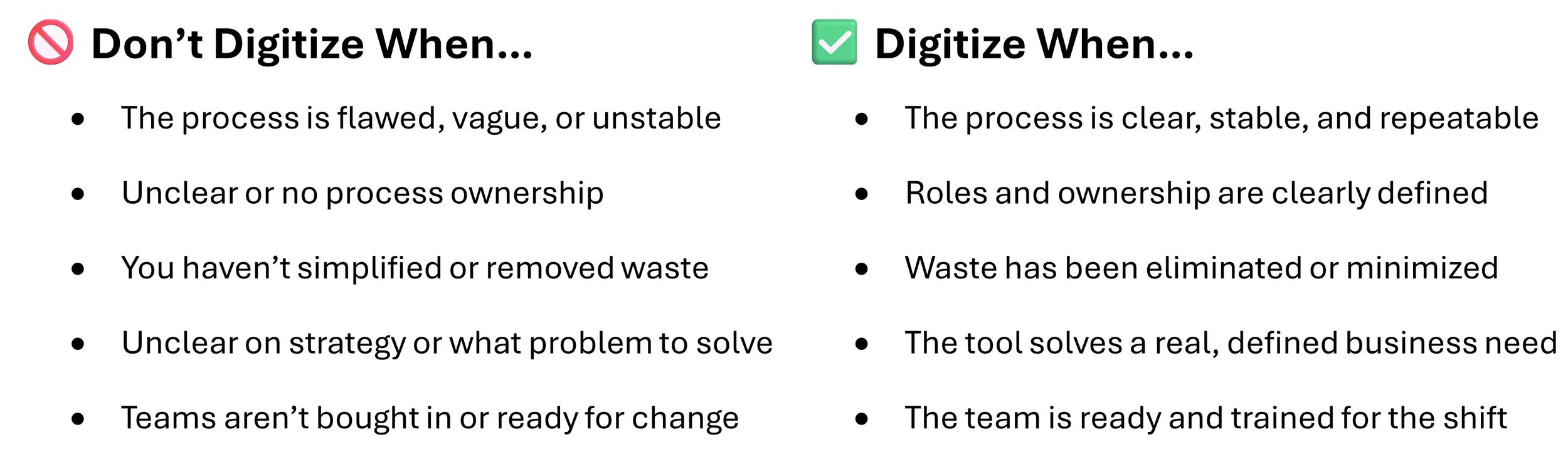 Digital Process Dos and Don'ts
