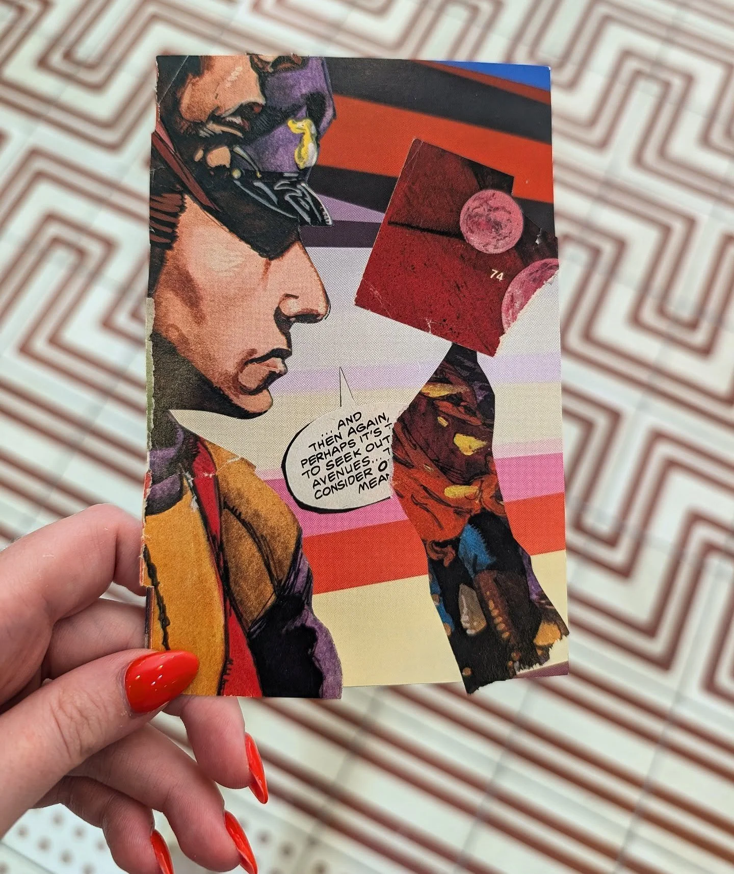 A postcard I made at Kolaj Fest this summer 🌞 I really like working in the 4x6&quot; size when making abstract works. It inspired me to try to make more like this.