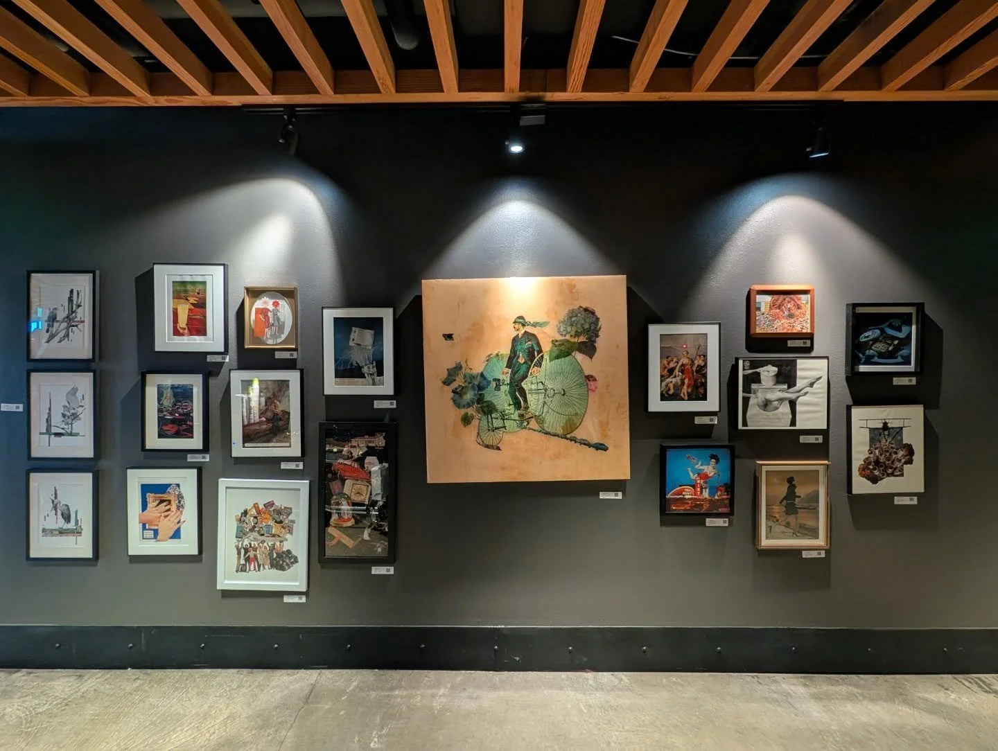 I have the pleasure of hanging a bunch of my artworks at the @thecasebldg until April of 2026. ❤️ I hope some of them find homes with the residents of this building but they are available on my website still if you're interested in purchasing any of 