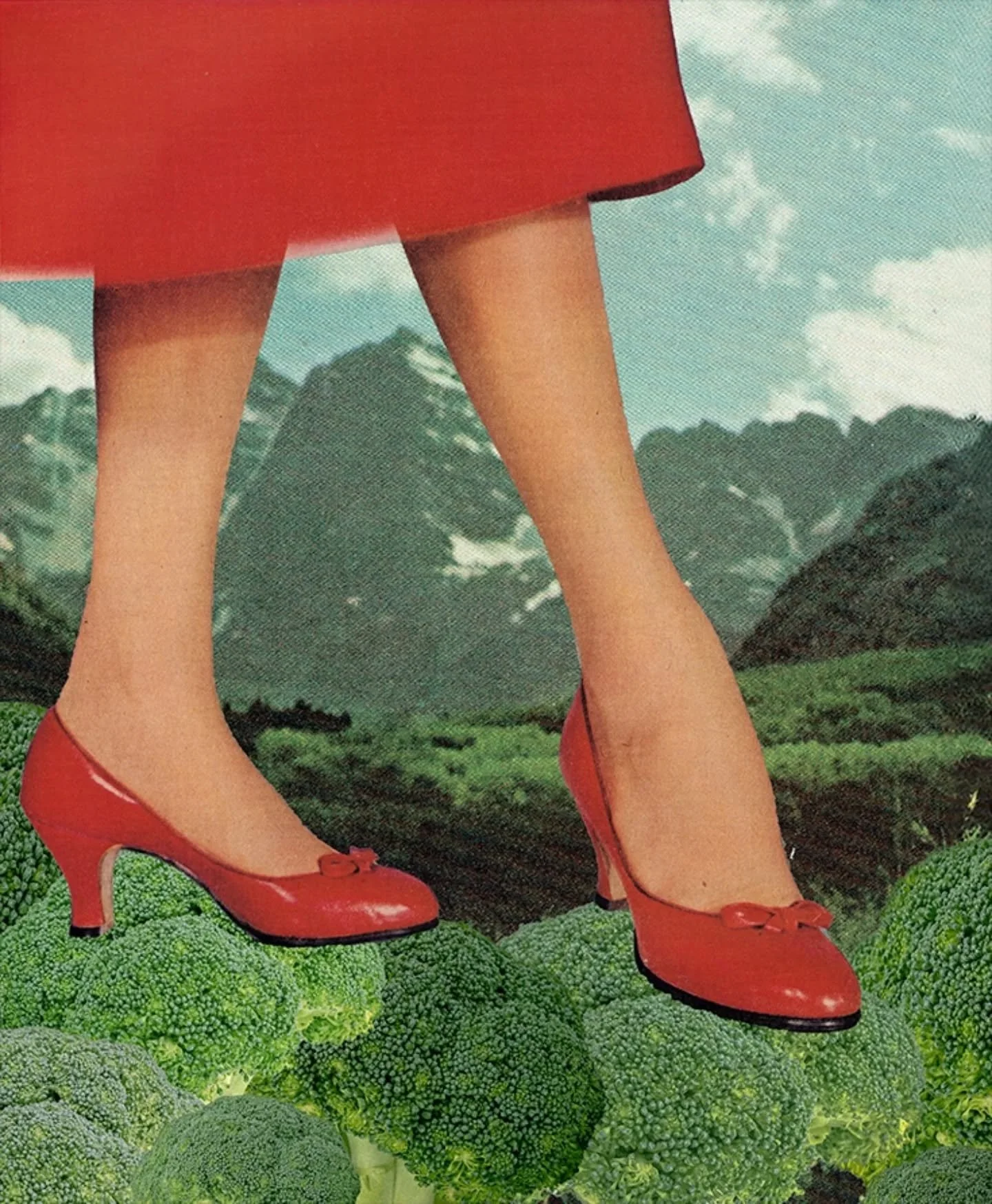 #februllage2026 PROMP: BROCCOLI 🥦 

This one was made partially digitally, as I didn't have enough broccoli 😌 It's fun to work in this way of using partially analog, partially digital techniques.