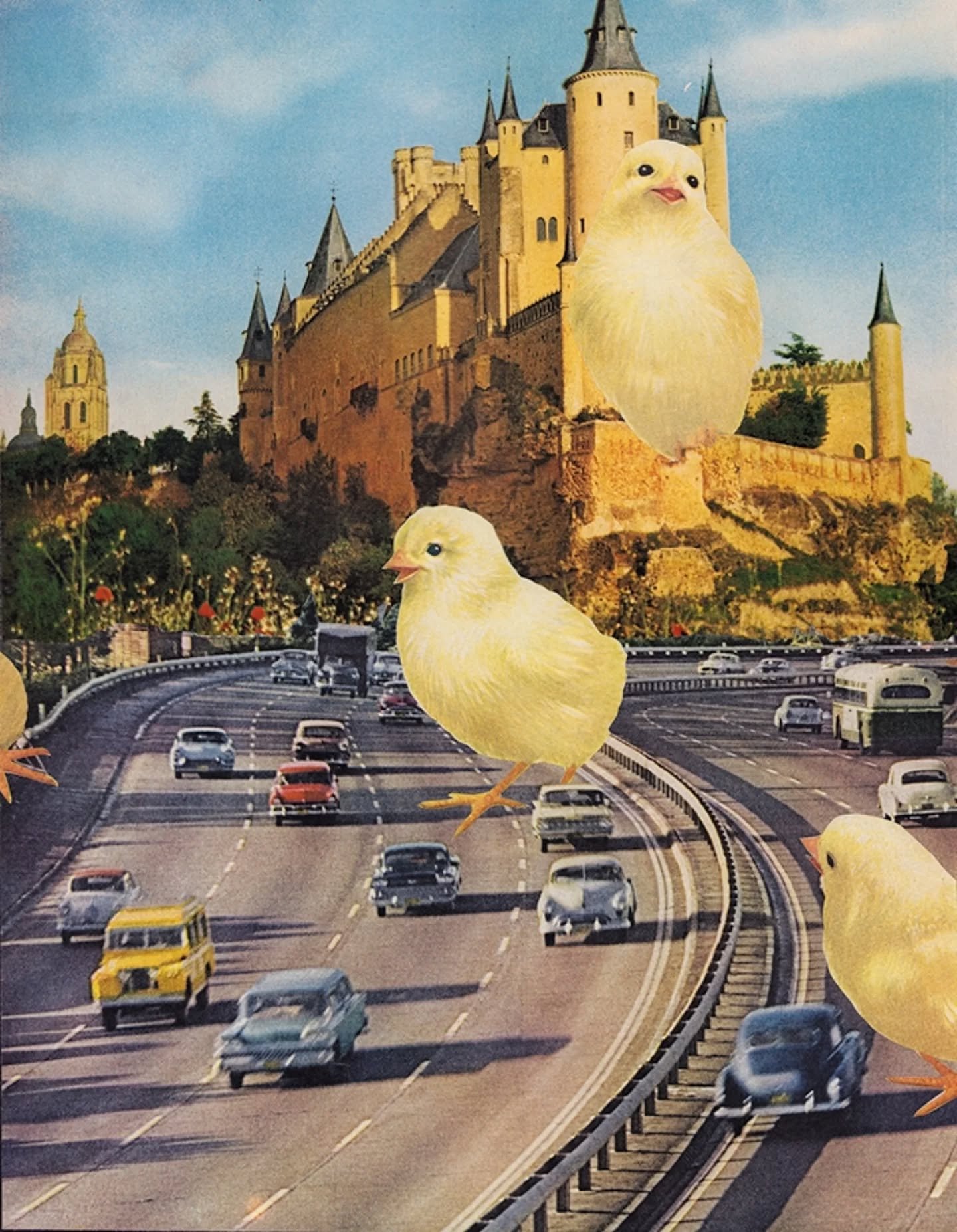 #februllage2026 PROMPT: CONCRETE 🛣️

I couldn't help it but think of a road for this one. But when I saw the castle, I knew I could work the two together. As for the chicks, I couldn't tell you why they're there 😂 something about them intrigued me 