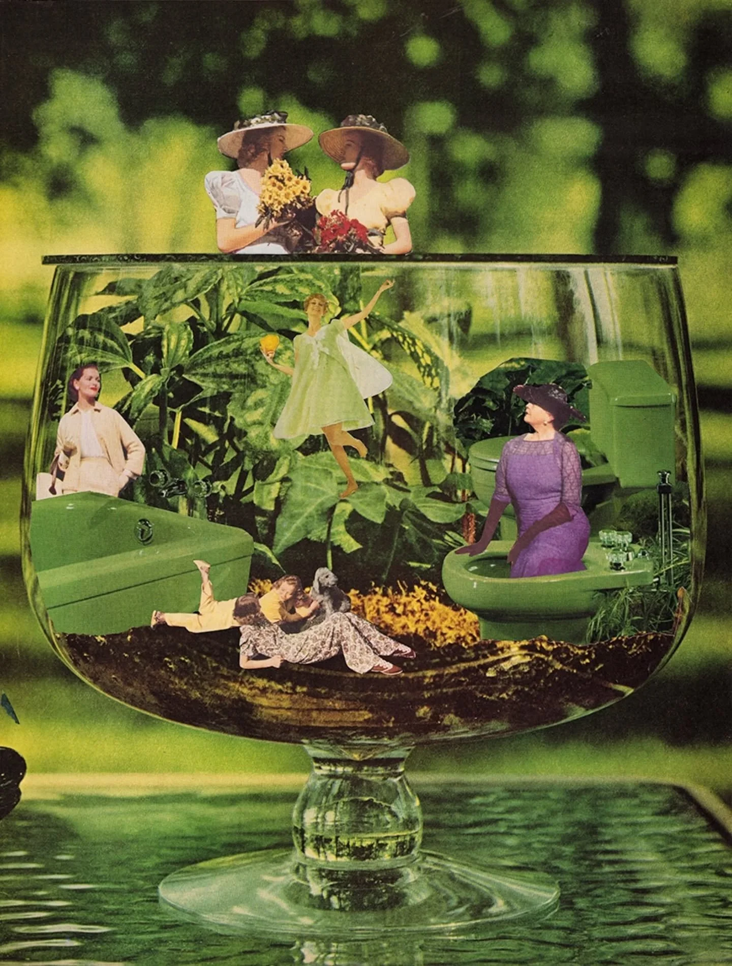 #februllage2026 prompt: PLANT ☘️ 
I knew this one would go one of two directions... It's definitely a lighter piece after yesterday's! It was inspired by the idea of hockey being the "boy aquarium", the girl equivalent is the "girl ter