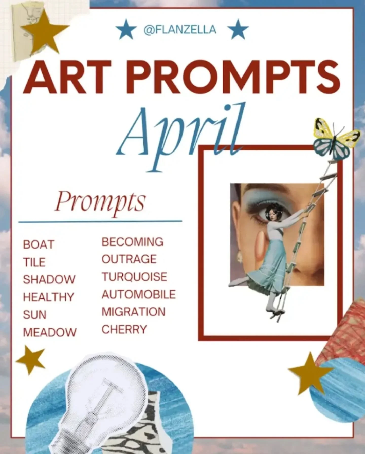APRIL IS HERE! The joke was on me as I couldn't believe we're now officially into Q2! I was so impressed by all the art made using my last prompt list. So here are some new ones to get you creative this month. Tag me and I'll repost your piece to my 