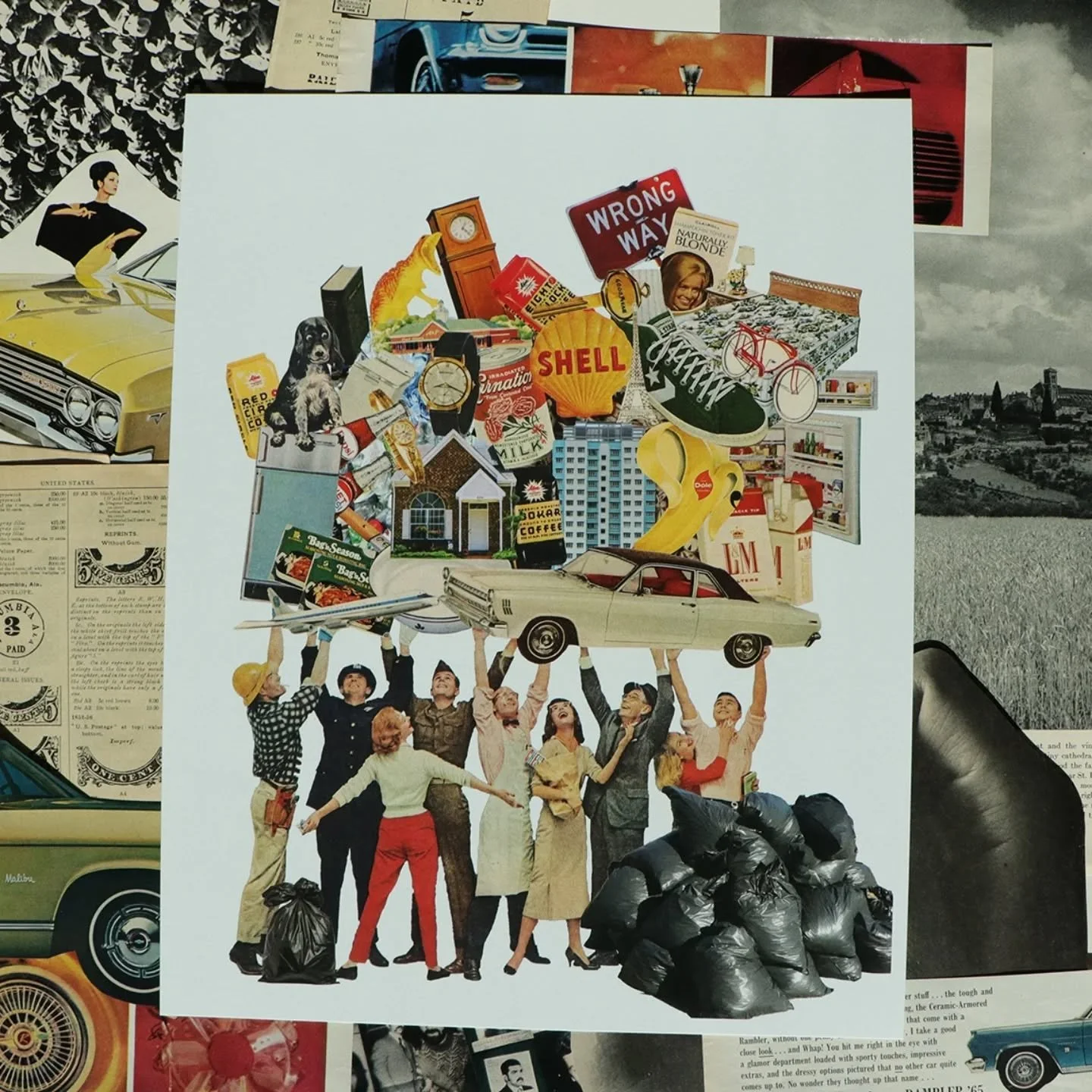 Art prints up close 😍 I'm excited to eventually do a really cool product shoot this year for my prints. But here are some photos I took of them last year. The first print is made using the prompt "heavy", showing off the implications of co