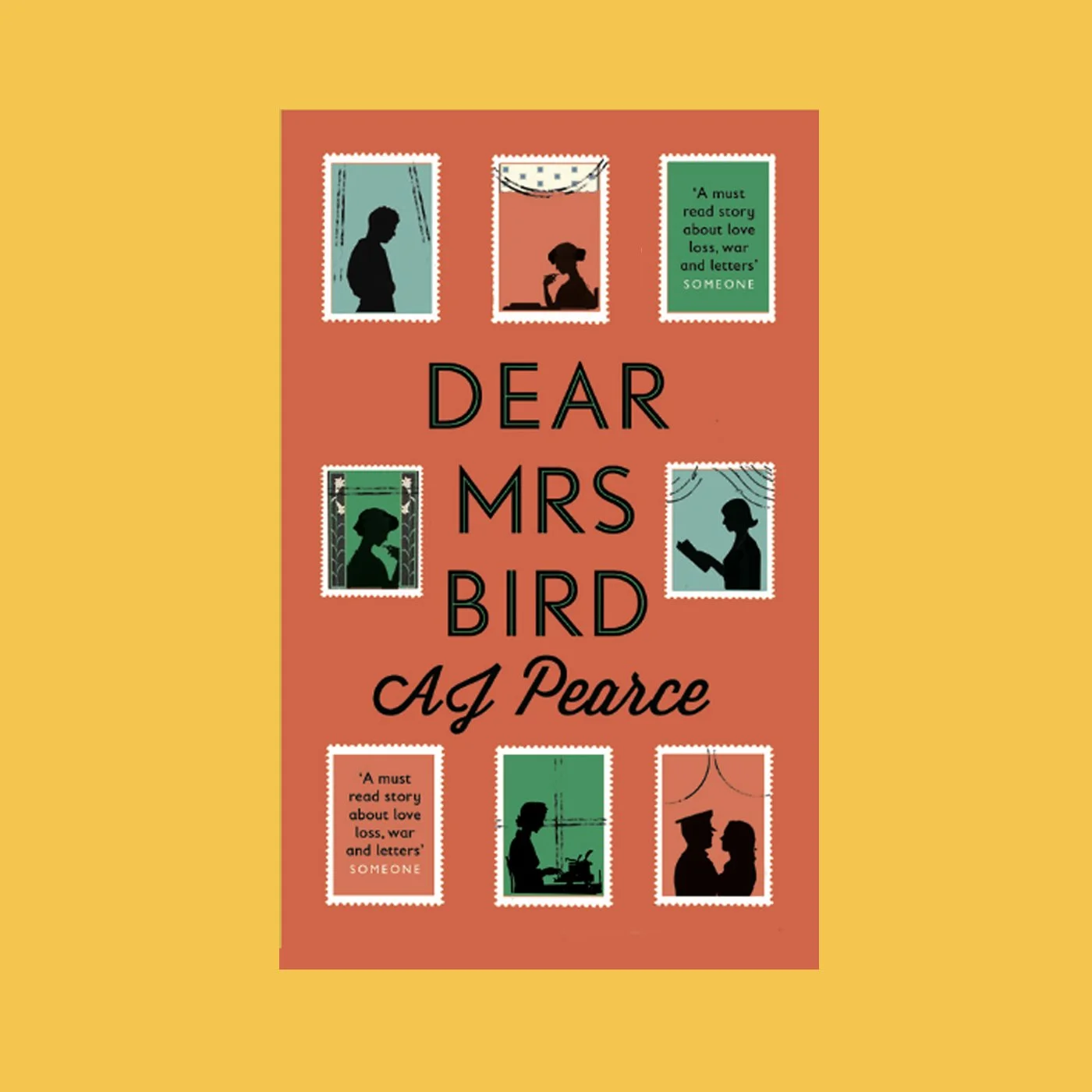 Book cover featured on a mustard yellow background.