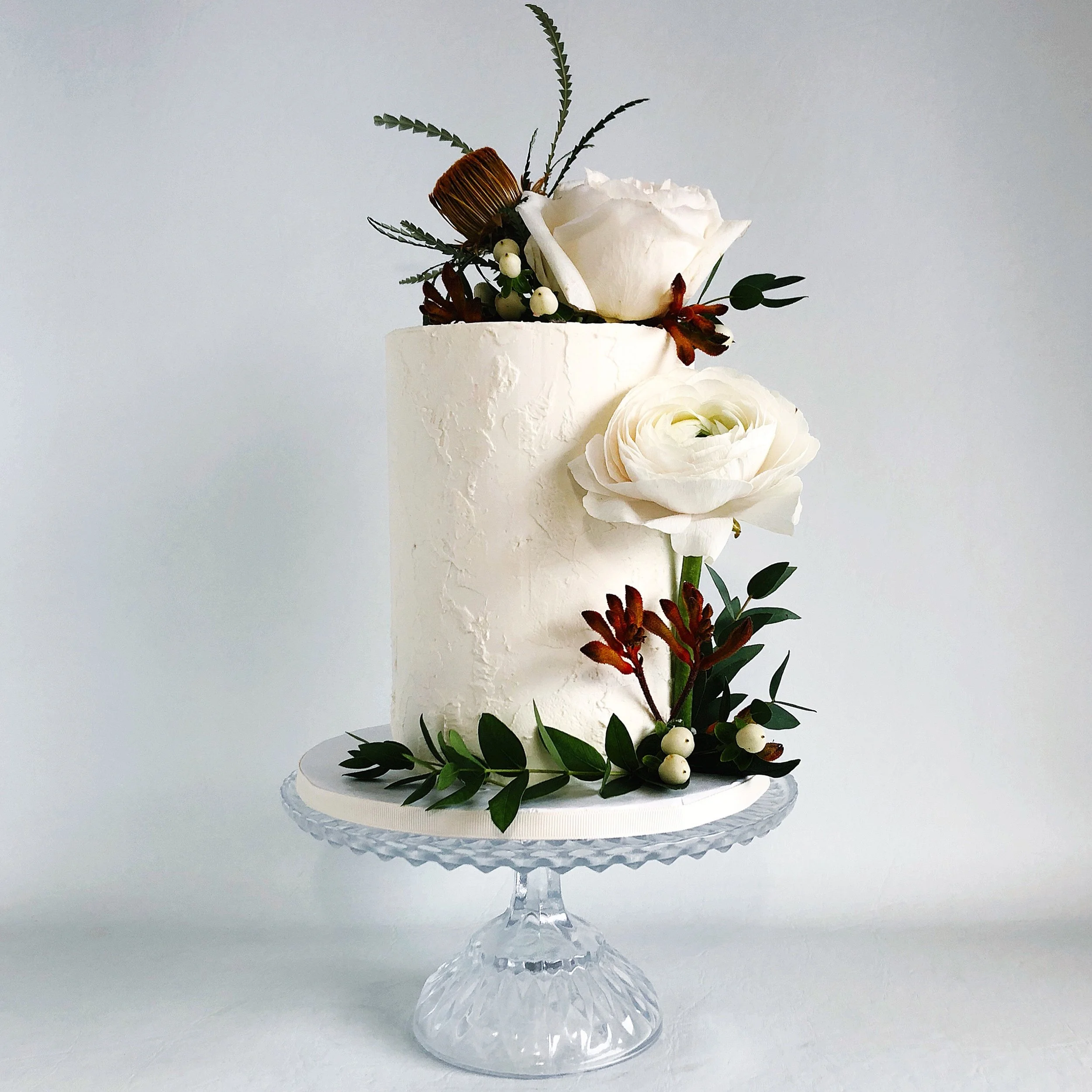 Extra tall soft textured design with fresh flowers