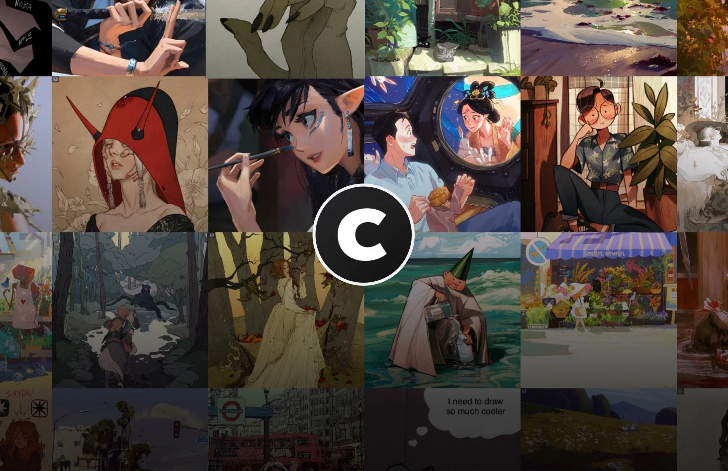 Interface do aplicativo Cara exibida na campanha oficial de apoio contra scraping de obras de artistas