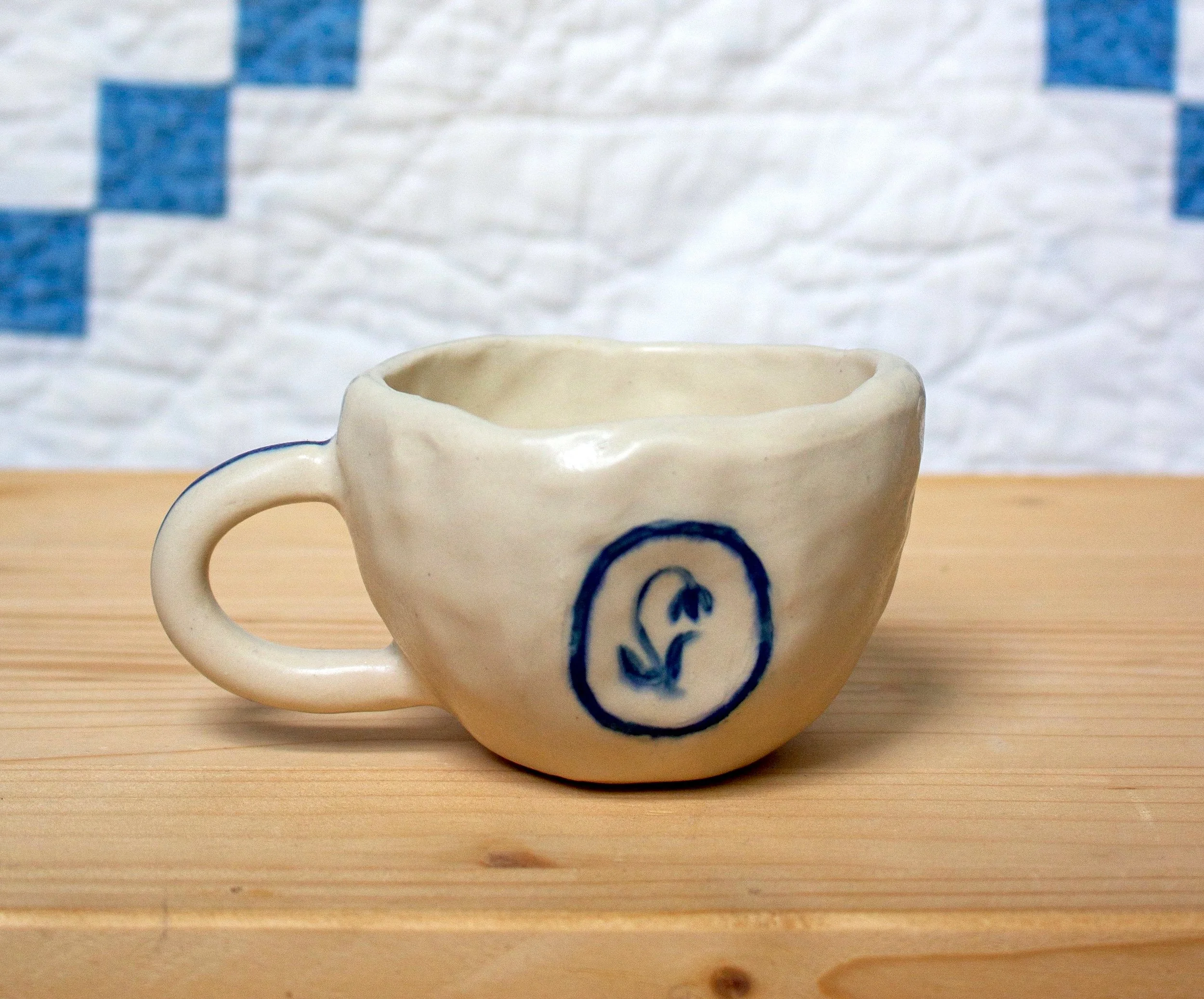 Blue Droopy Flower Teacup