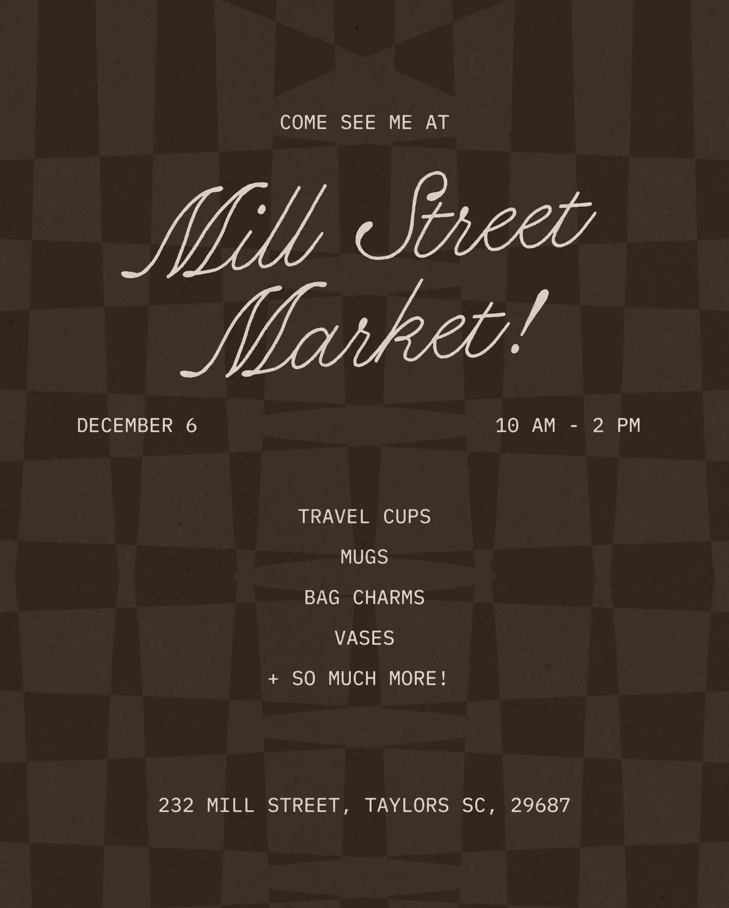 Come see me THIS SATURDAY at my very first market! I&rsquo;ll have lots of new products out, so you won&rsquo;t want to miss it. It&rsquo;ll be the perfect time to shop for some Christmas presents 👀