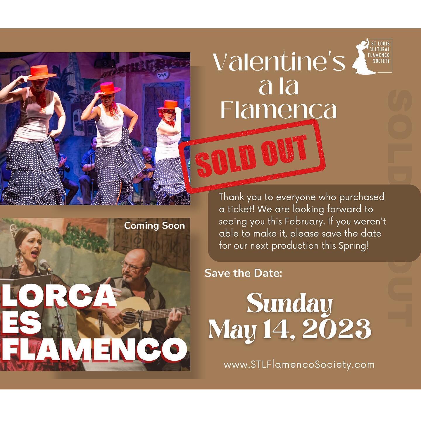 Valentines a la Flamenca is officially SOLD OUT! Thanks to everyone who supported us!