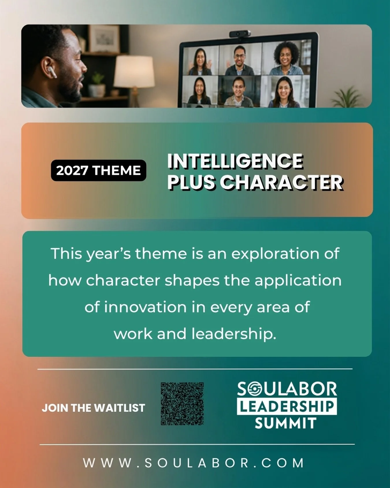 Innovation without character is just strategy; but paired with purpose, it changes everything. 💡✨ 

We are officially introducing our theme for the upcoming SOULABOR Leadership Summit: Intelligence Plus Character. 

As technology advances and our wo