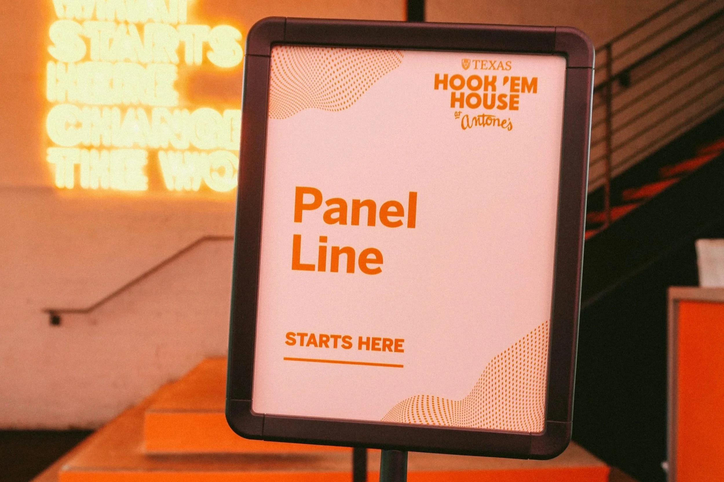 Event signage for Hook 'Em House at SXSW.