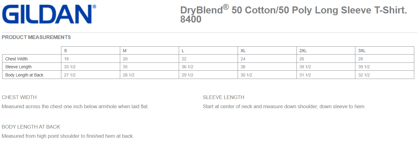 Gildan 8400 Size Chart.png