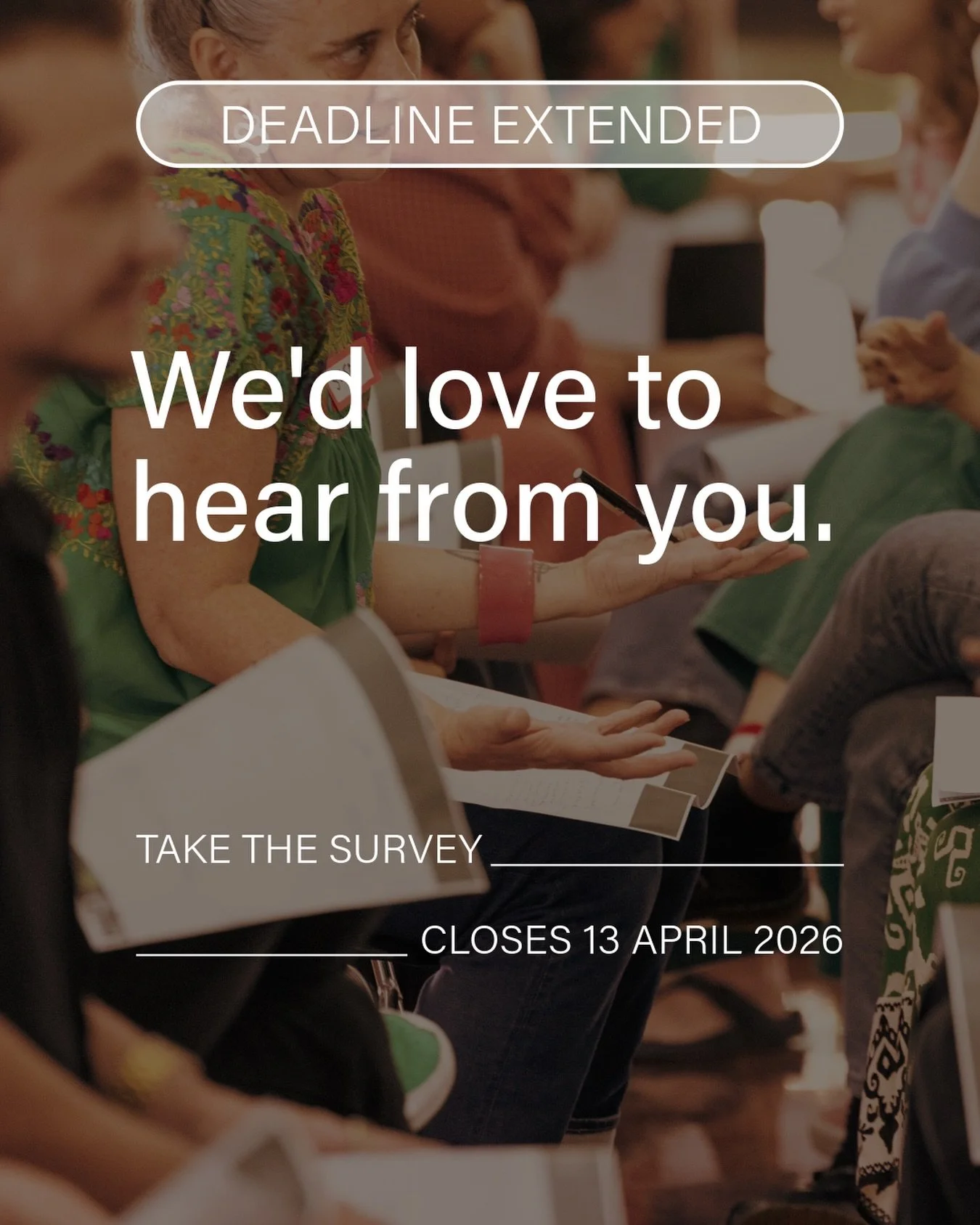 We still want to hear from you. Our survey deadline has been extended to Monday 13 April 🤍 

We&rsquo;ve put together a quick survey (we promise, just 10 minutes!) to help us understand what&rsquo;s working, what isn&rsquo;t, and how we can better s