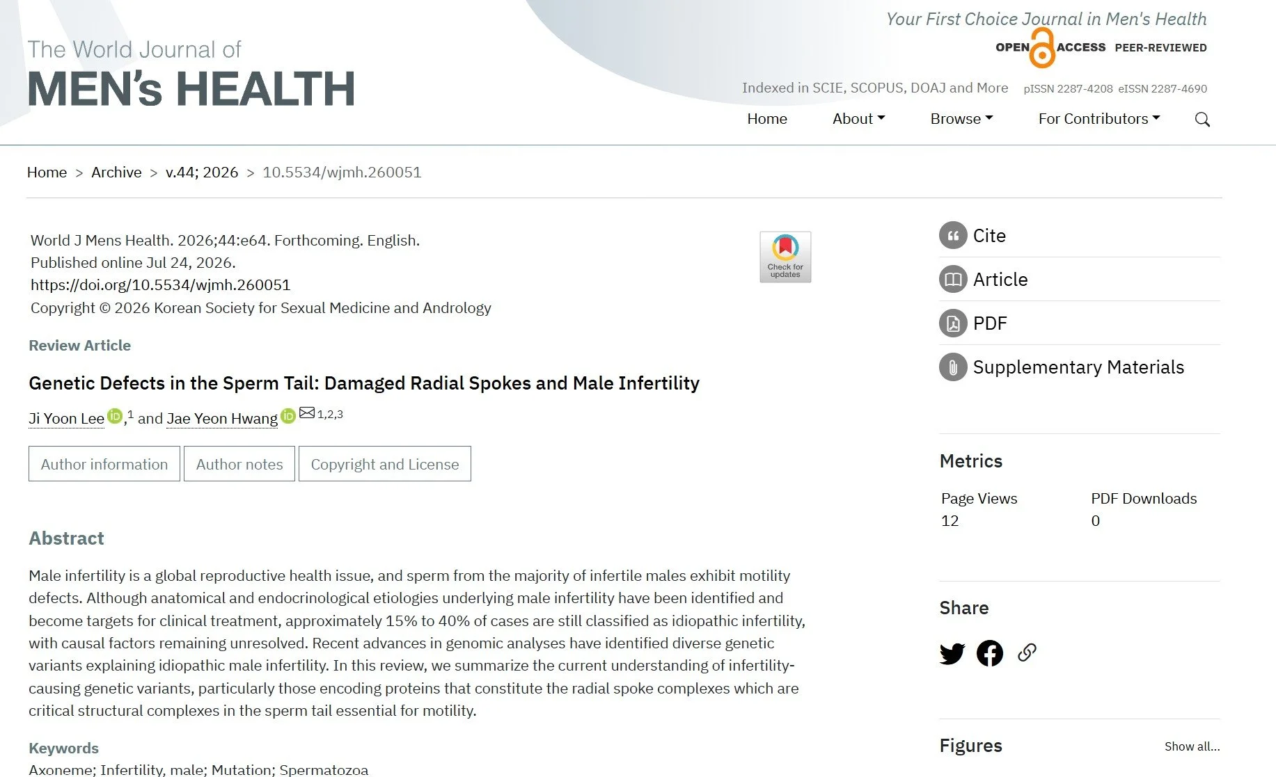 [2026.07.24] Ji Yoon’s the first review paper is published in WJMH!