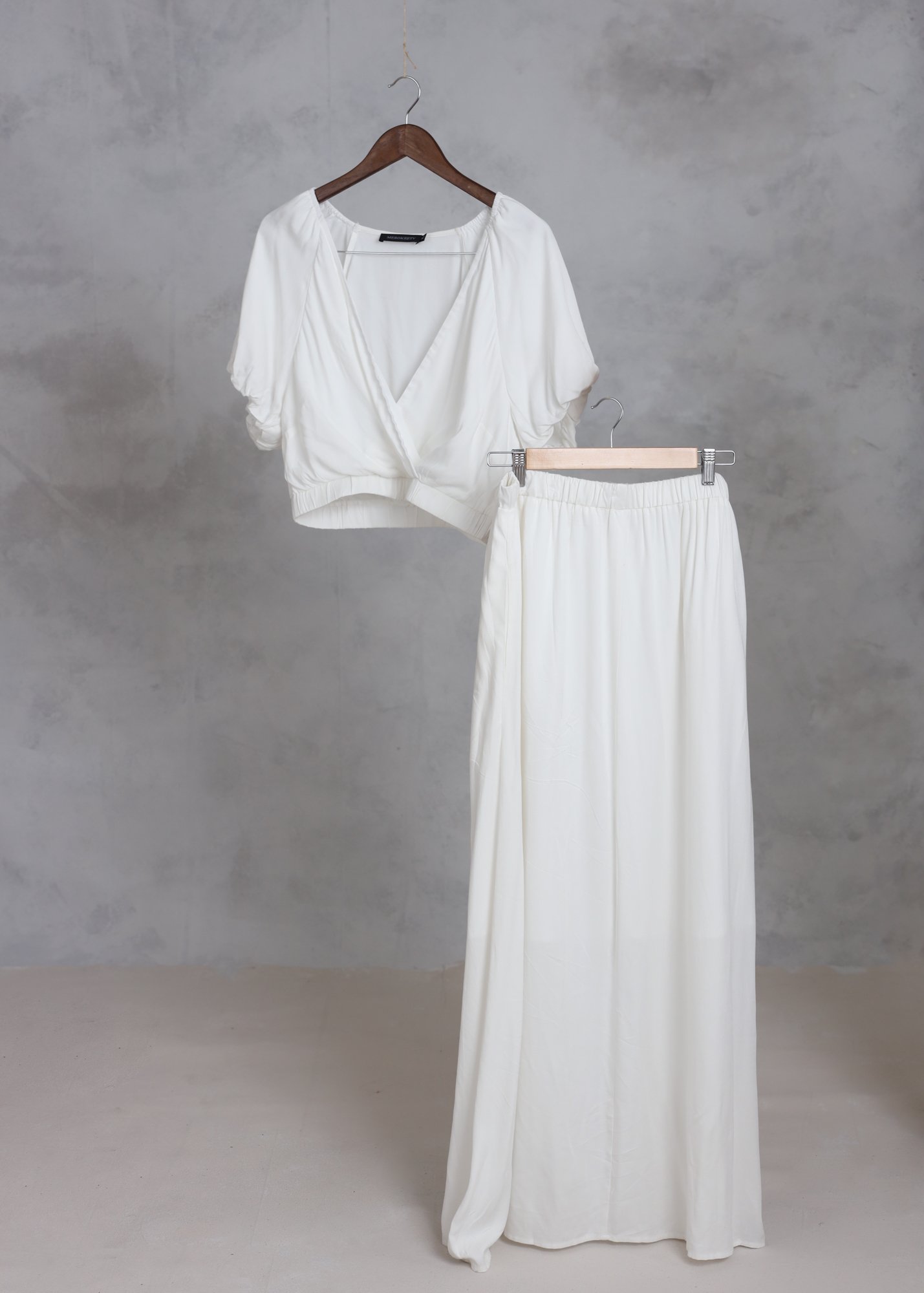 Two Piece White Dress Fits M-XL