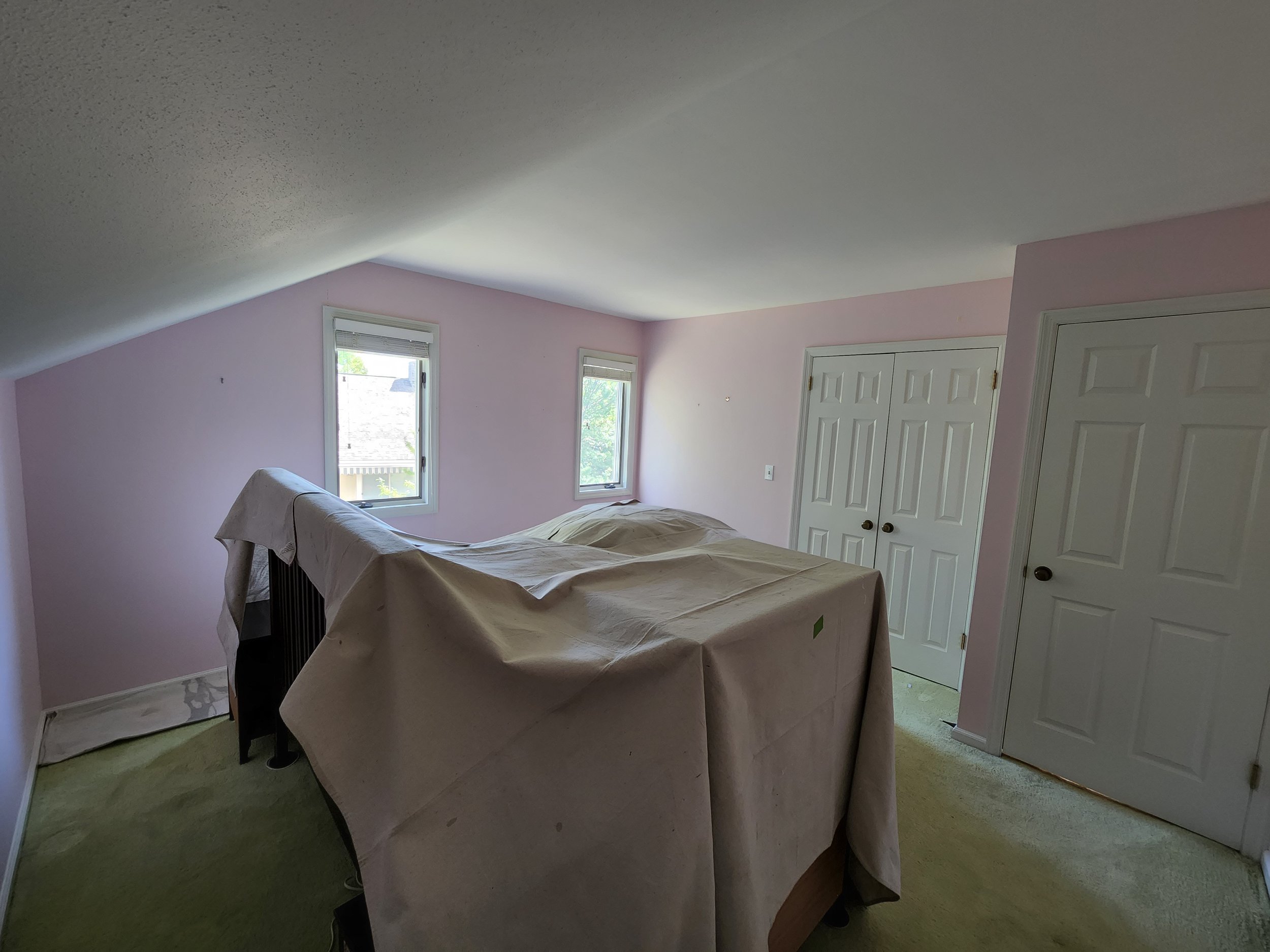 Mequon WI, bedroom walls, ceiling, doors and trim before