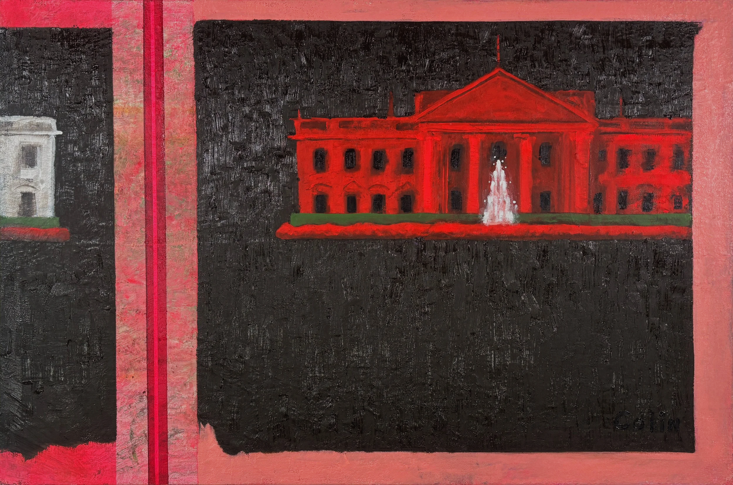 "The Presidency" Oil & spray paint on canvas. 24 in. x 36 in.
