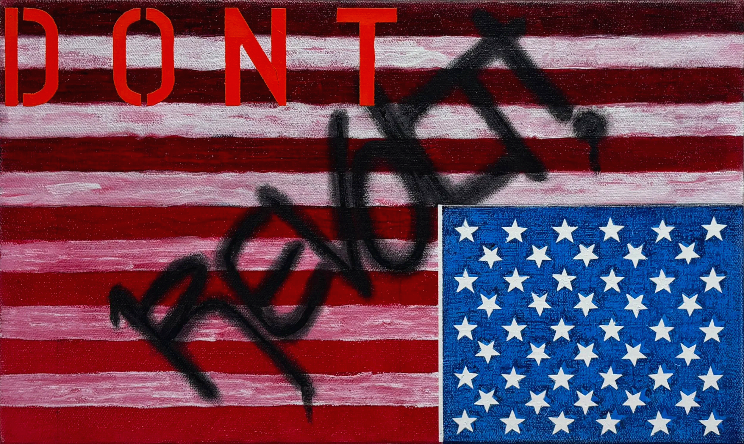 "BUY" Oil on canvas. 9 in. x 15 in.
