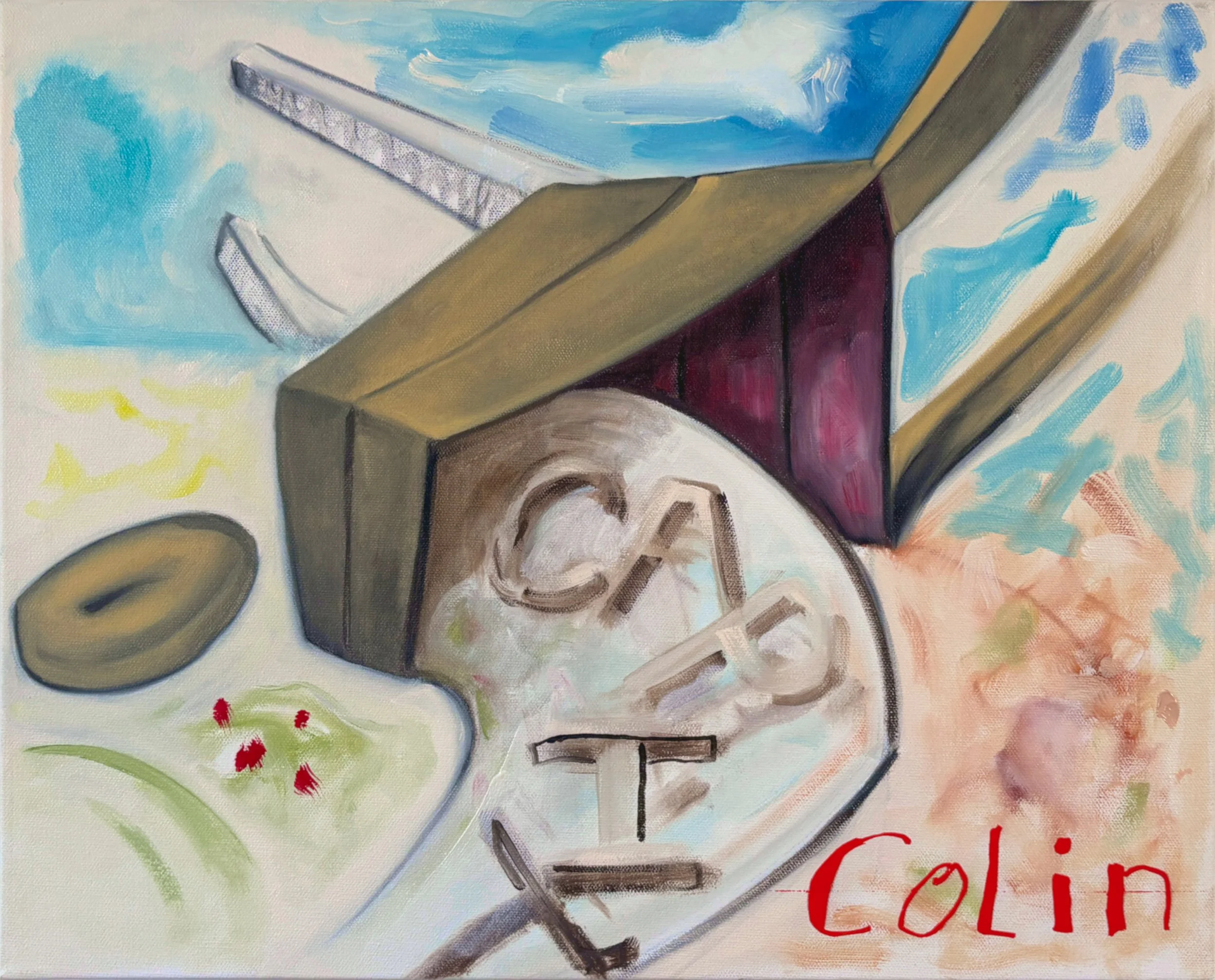 "When I Think of You, I Can't Stand Your Mother" Oil on canvas. 16" x 20"
