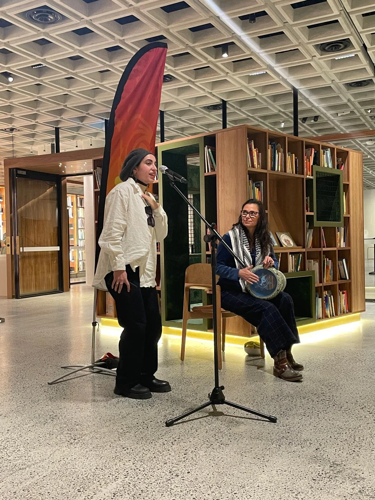 Performing one of my original bilingual stories