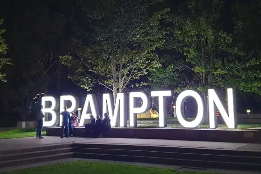 Brampton welcome sign downtown