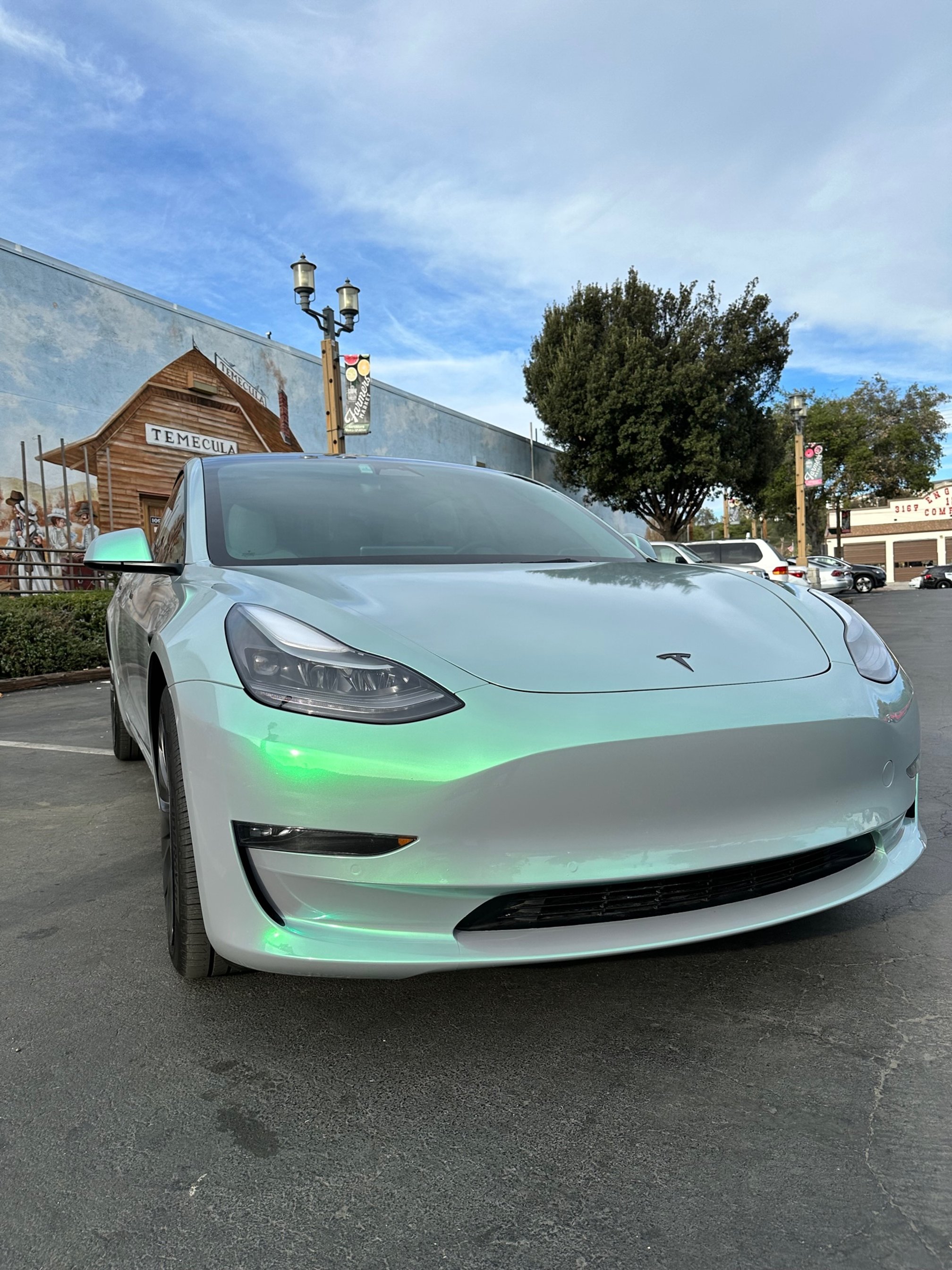 Wrapped Tesla 3 In Tinybot Candy Green