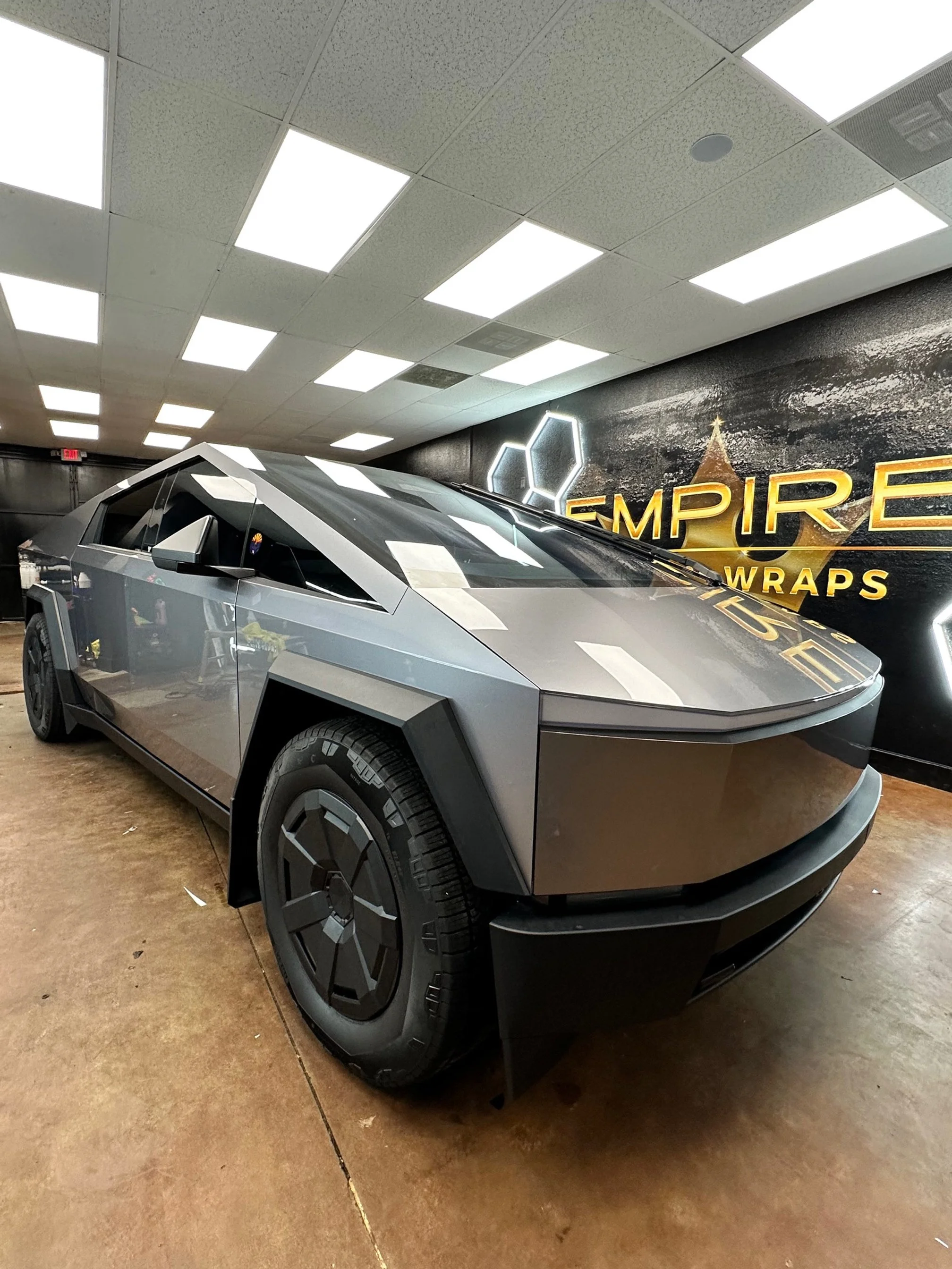 Shining Silver Cybertruck PPF Paint Protection Wrap