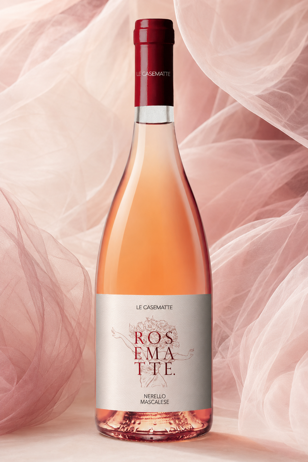 vino rosematte igp di casematte wine illustrazione etichetta vino