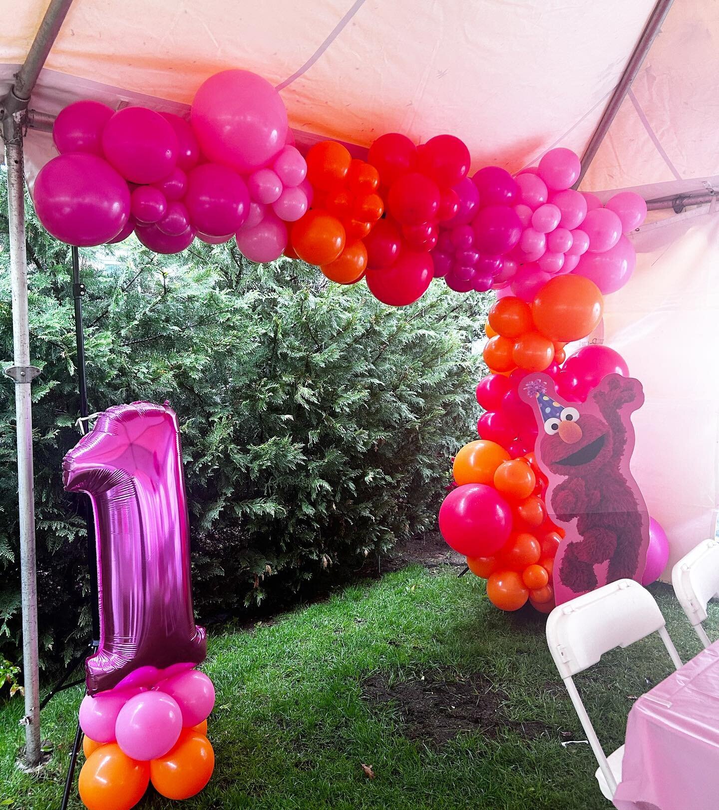 Girly Street ❤️🧡💜💗

A perfect 2/3 balloon backdrop with the most perfect girly colors to celebrate this Elmo fan turning 1!! 
Check out to coordinating balloon centerpieces! 

DM me to start your design today.
