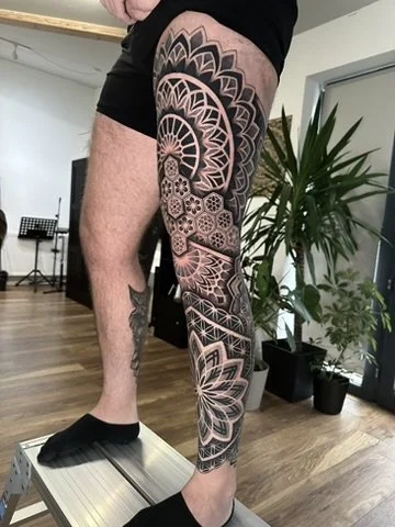geometric-full-leg-sleeve-by-a-custom-tattoo-artist-in-devon-UK