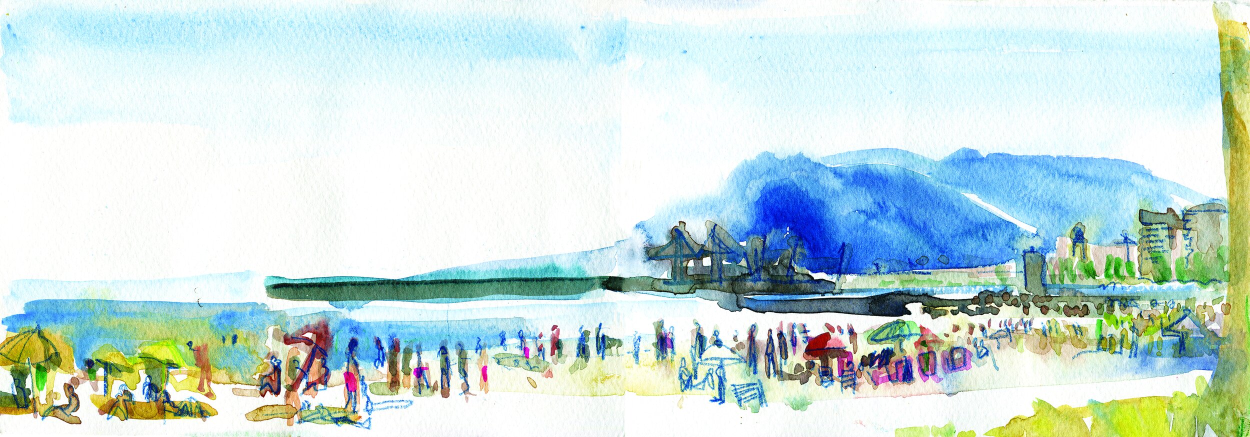 Malaga Caleta (Malaga) - watercolour