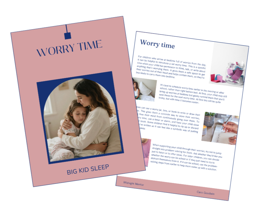 Worry time guide to reduce bedtime anxiety