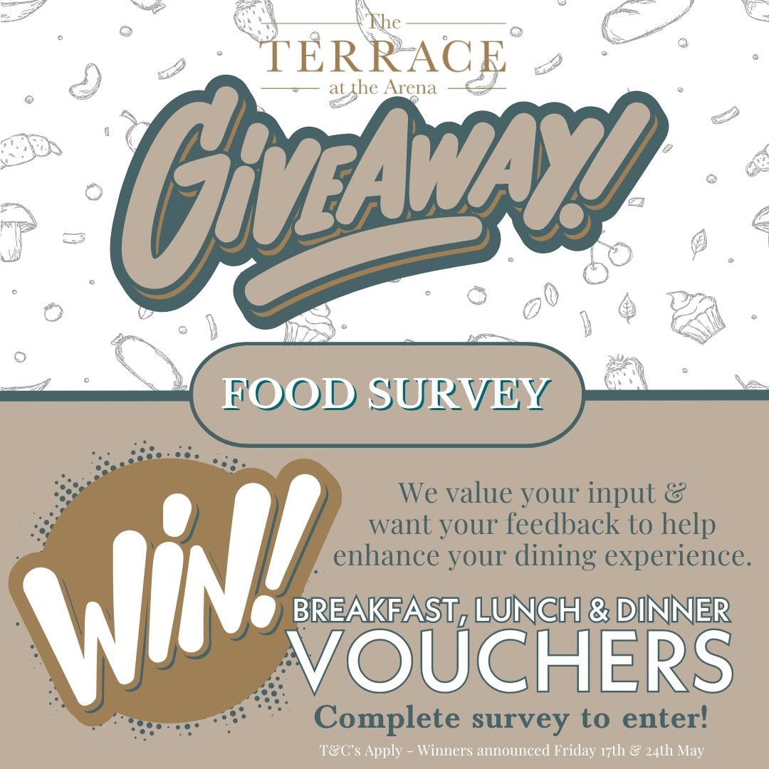 We want your feedback to help enhance your dining experience at the Terrace. We're eager to hear from you, so we have an exclusive survey giveaway to get the dish on our food services.

As a token of appreciation, some lucky respondents will 
WIN A F