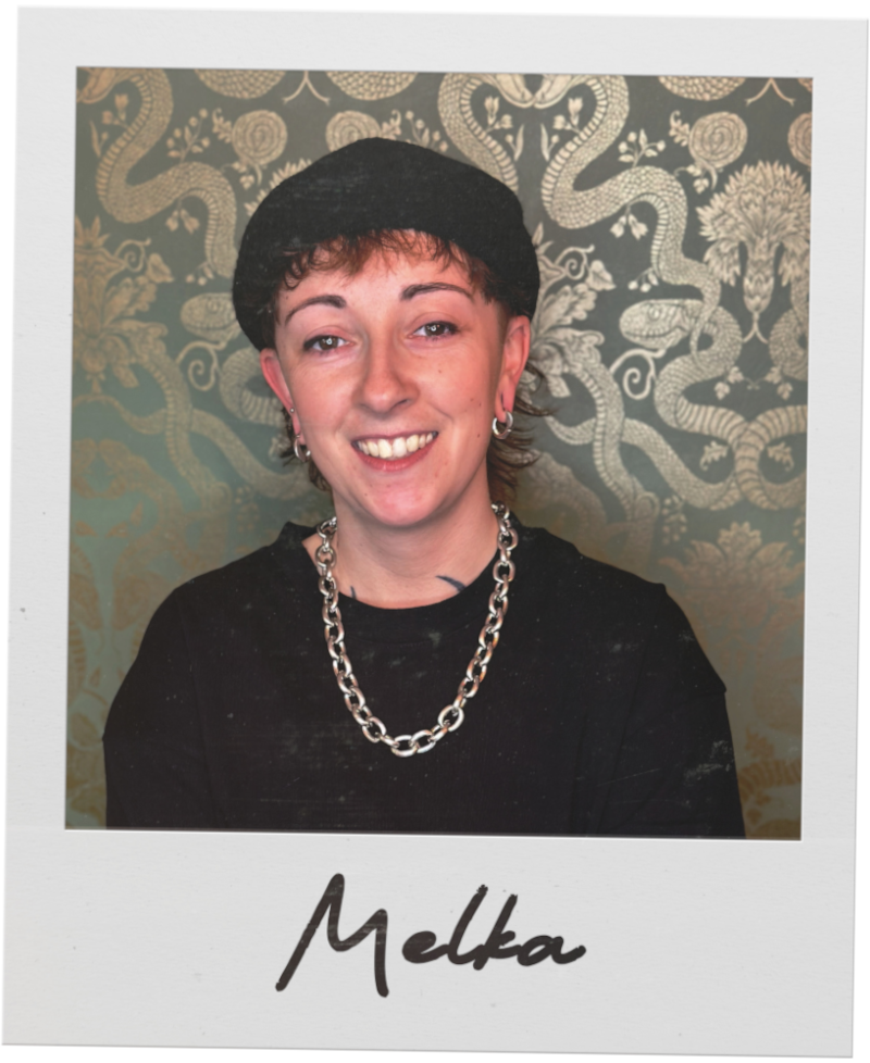 Polaroid photo of tattoo artist Melka