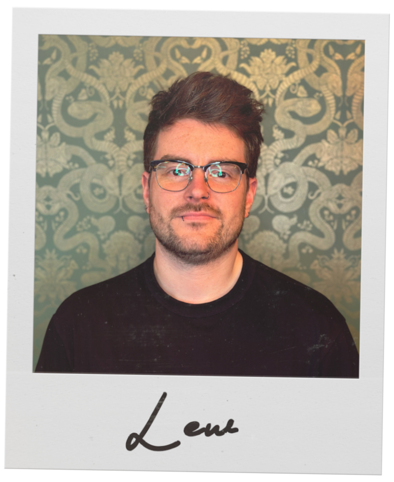 Polaroid photo of tattoo artist Lew