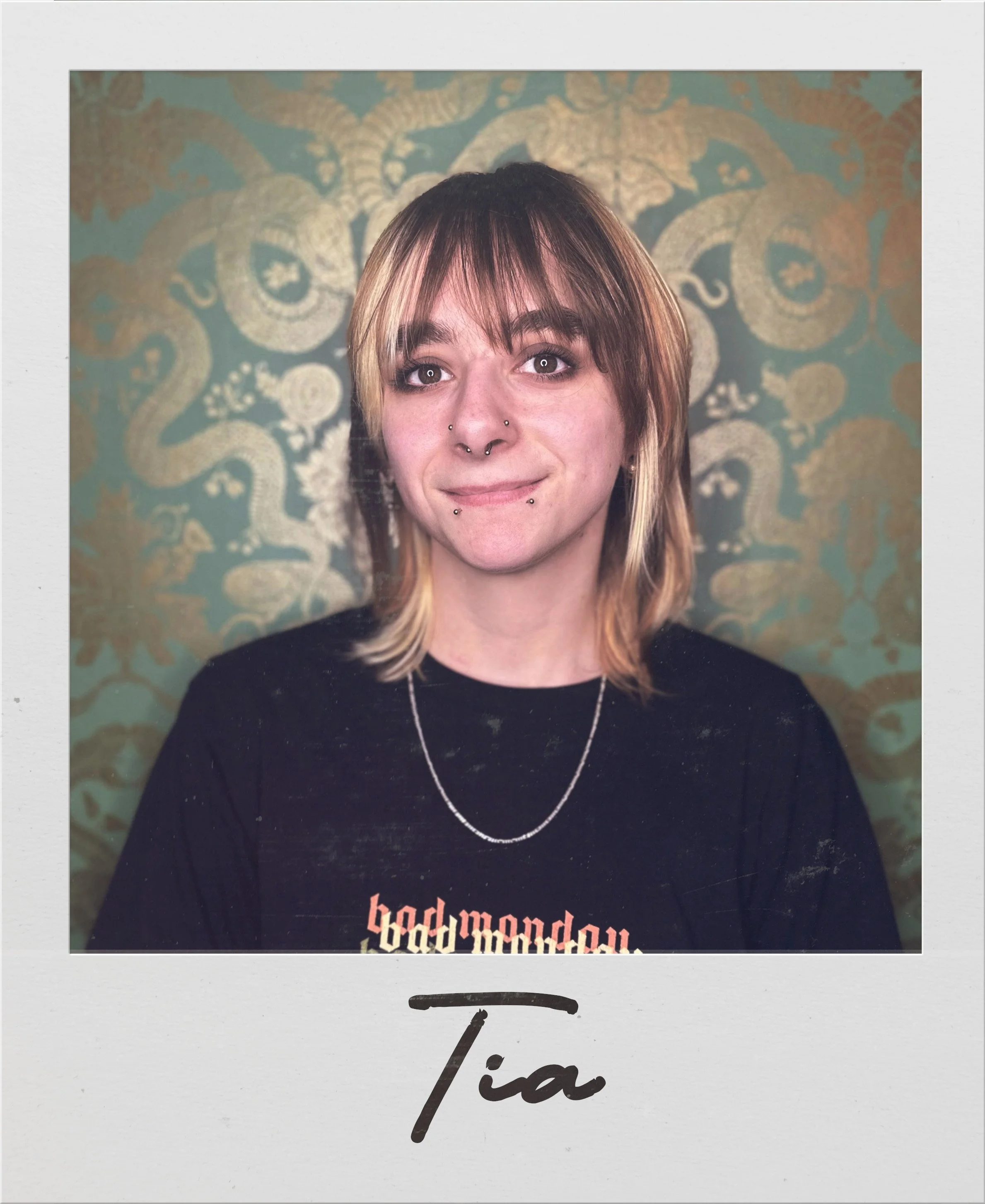 Polaroid photo of tattoo artist Tia