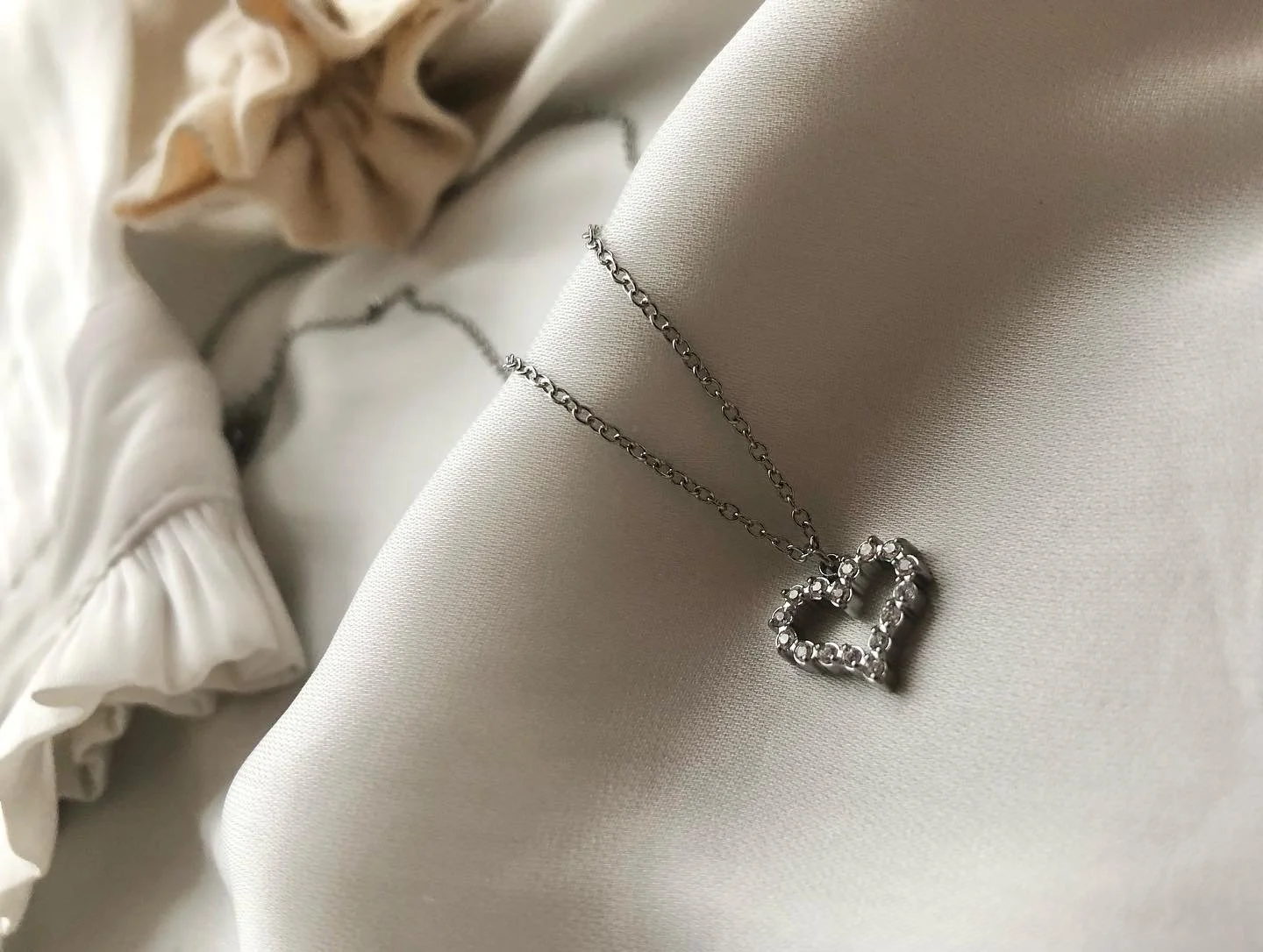 Moonlit Love Necklace. Limited availability 🤍New collection🤍 

www.azira.co.uk

#love #heart #heartnecklace