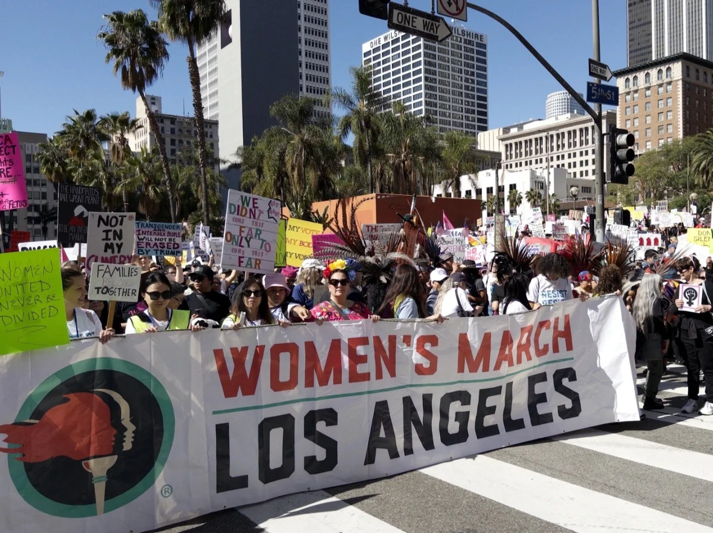 Women's March Foundation back in the streets protesting for Women's Rights in Los Angeles.