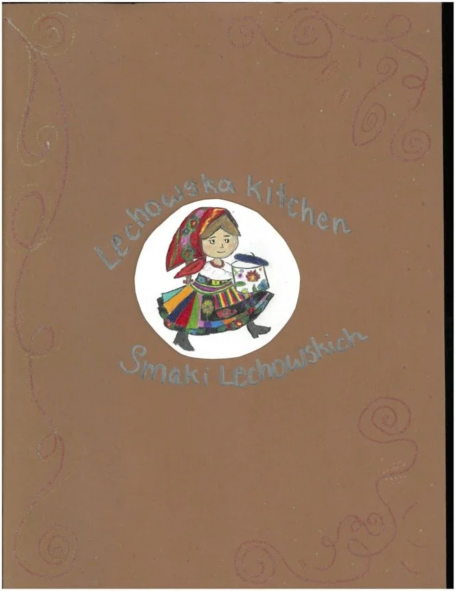 Front cover of Clara's zine, featuring a drawing of herself in traditional Polish clothing.
