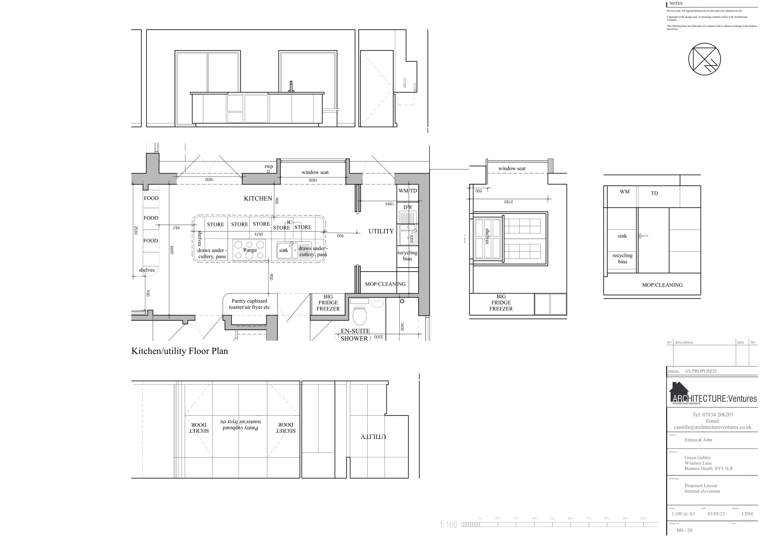 Bomere Heath Proposed Internal Kitchen elevatuions 03.05.23.png