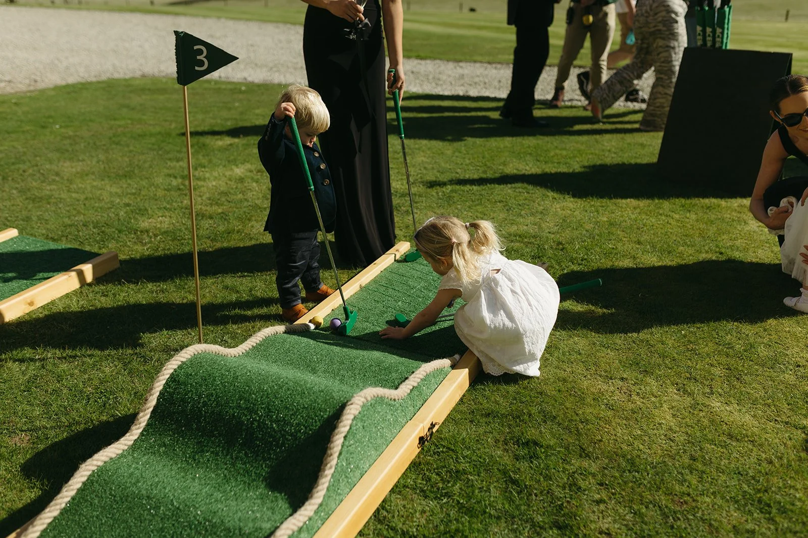 mini golf Scottish wedding